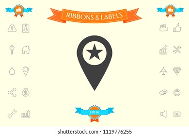 Map pointer with star