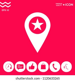 Map pointer with star