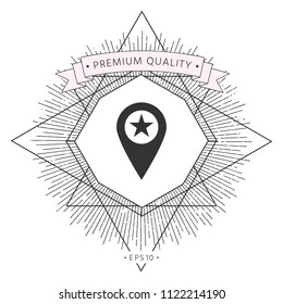 Map pointer with star