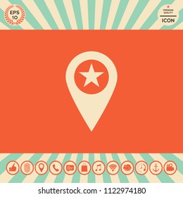 Map pointer with star