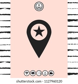 Map pointer with star