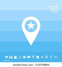 Map pointer with star