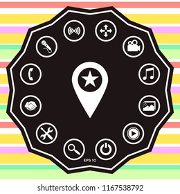 Map pointer with star