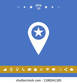 Map pointer with star