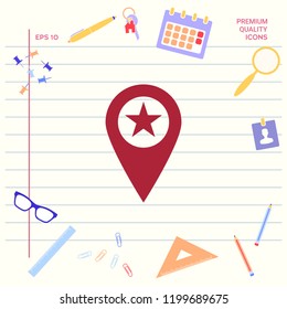 Map pointer with star