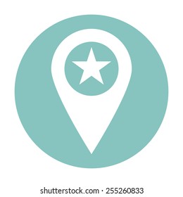 Map pointer with star 