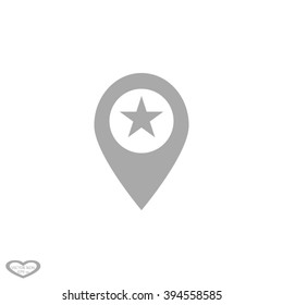Map pointer with star 