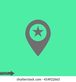 Map pointer with star