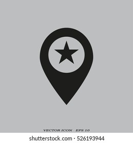 Map pointer with star