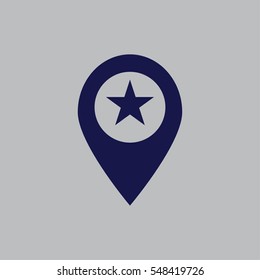 Map pointer with star