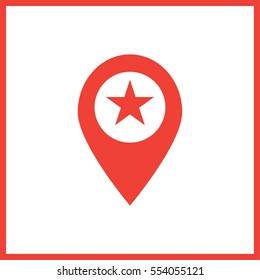 Map pointer with star