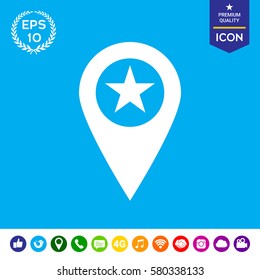 Map pointer with star