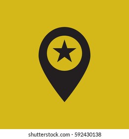 Map pointer with star