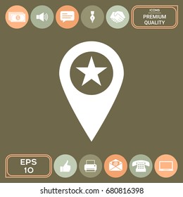 Map pointer with star