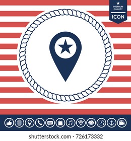 Map pointer with star