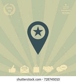 Map pointer with star