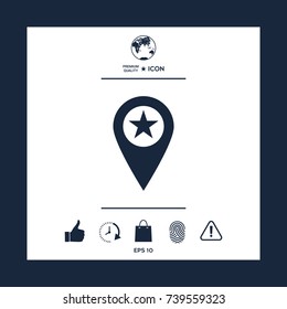 Map pointer with star