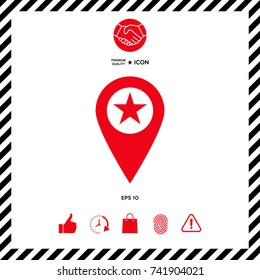 Map pointer with star