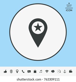 Map pointer with star