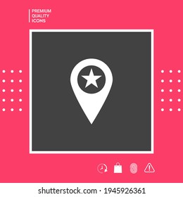 Map pointer with star, elements for your design