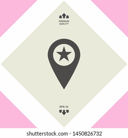 Map pointer with star. Graphic elements for your design
