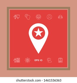 Map pointer with star. Graphic elements for your design