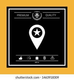 Map pointer with star. Graphic elements for your design