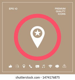 Map pointer with star. Graphic elements for your design
