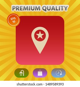 Map pointer with star. Graphic elements for your design