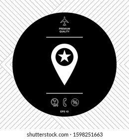 Map pointer with star. Graphic elements for your design