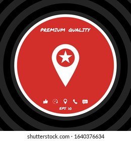 Map pointer with star. Graphic elements for your design