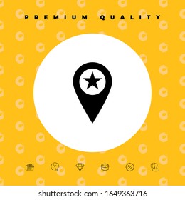 Map pointer with star. Graphic elements for your design