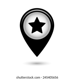 Map pointer with star  icon