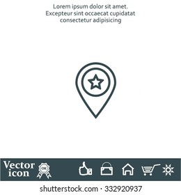 Map pointer star icon