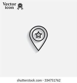 Map pointer star icon