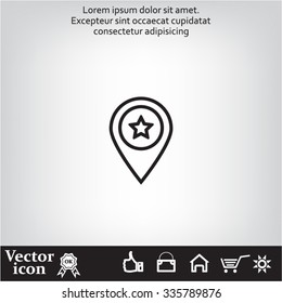Map pointer star icon