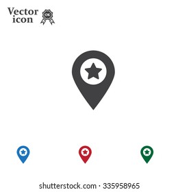 Map pointer star icon