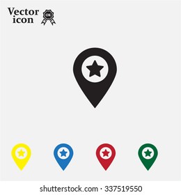 Map pointer star icon