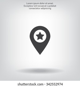Map pointer star icon