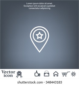 Map pointer star icon