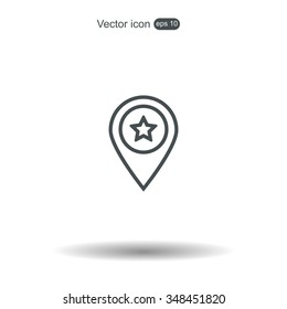 Map pointer star icon