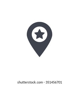 Map pointer star icon