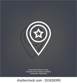 Map pointer star icon