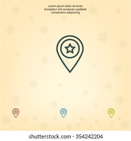 Map pointer star icon