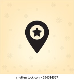 Map pointer star icon