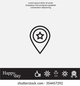 Map pointer star icon