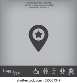 Map pointer star icon