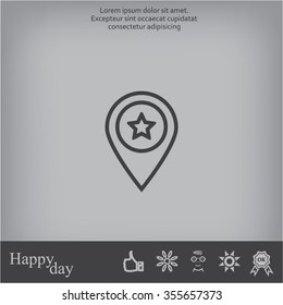 Map pointer star icon