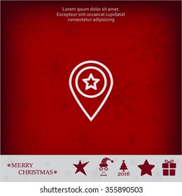 Map pointer star icon