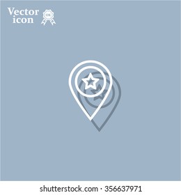 Map pointer star icon